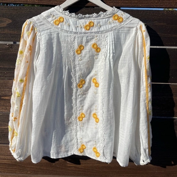 LoveShackFancy Ventura Top Antique White Button Up Shirt - Picture 6 of 6